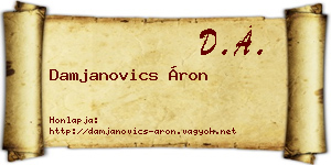 Damjanovics Áron névjegykártya