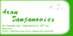 aron damjanovics business card